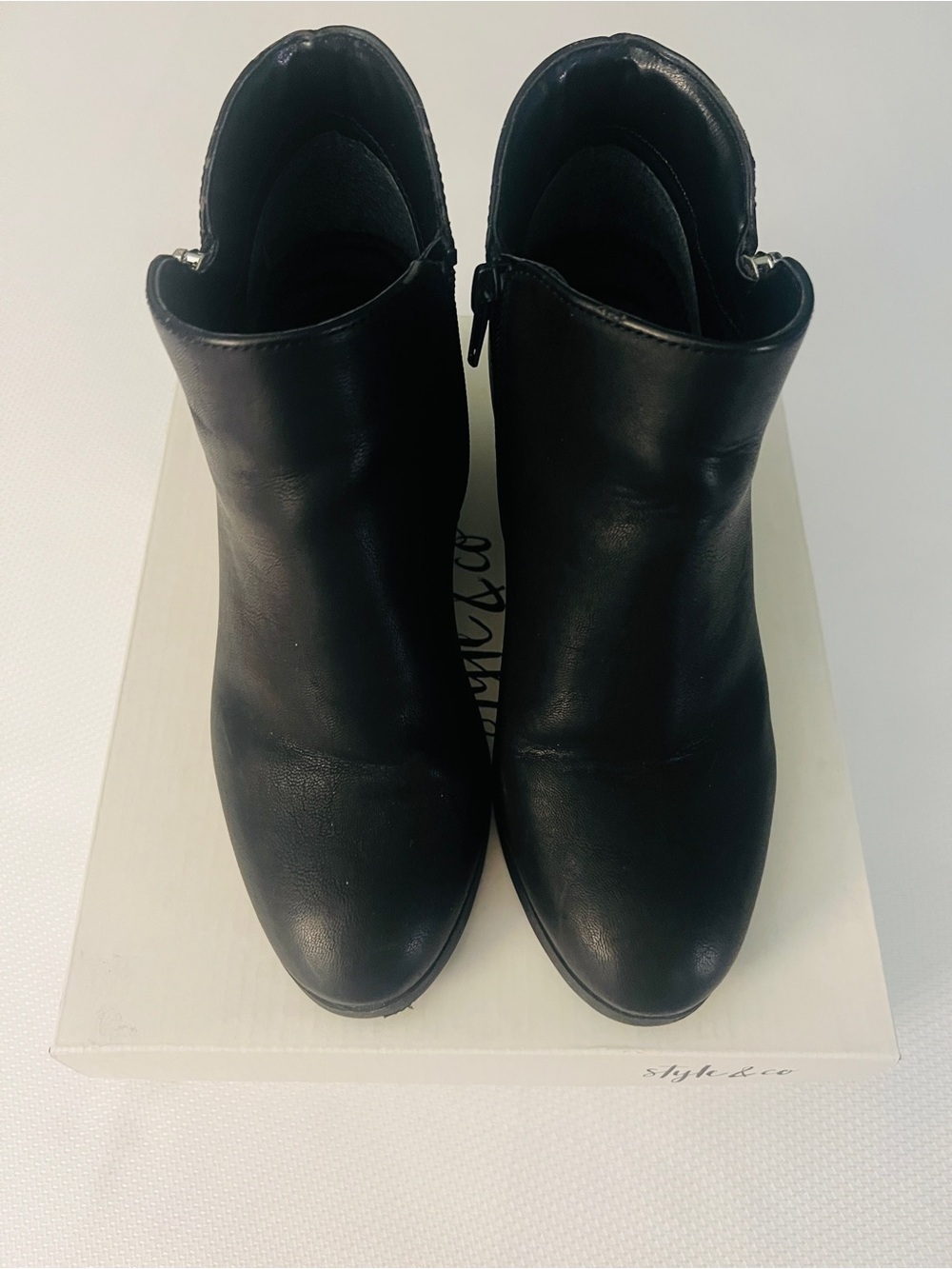 Style & Co. Black Women's Ankle Booties with Side Zip Size 6.5